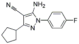 5-amino-3-cyclopentyl-1-(4-fluorophenyl)-1H-pyrazole-4-carbonitrile 结构式