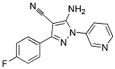 5-amino-3-(4-fluorophenyl)-1-pyridin-3-yl-1H-pyrazole-4-carbonitrile 结构式