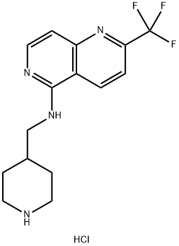 N-(PIPERIDIN-4-YLMETHYL)-2-(TRIFLUOROMETHYL)-1,6-NAPHTHYRIDIN-5-AMINEHYDROCHLORIDEHYDRATE
 结构式