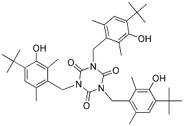 Tris(4-tert-butyl-3-hydroxy-2,6-dimethylbenzyl)-s-triazine-2,4,6-[1H,3H,5H]-trione 结构式
