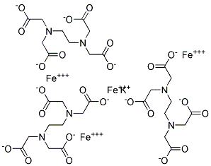 Ethylenediaminetetraacetic acid, iron, potassium salt 结构式