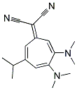 (3,4-BIS(DIMETHYLAMINO)-6-ISOPROPYL-2,4,6-CYCLOHEPTATRIENYLIDENE)MALONONITRILE 结构式