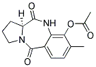 (S)-9-Acetoxy-8-methyl-2,3-dihydro-1H-pyrrolo(2,1-c)(1,4)benzodiazepine-5,11(10H,11aH)-dione 结构式