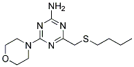 4-BUTYLTHIOMETHYL-6-MORPHOLINO-1,3,5-TRIAZIN-2-AMINE 结构式