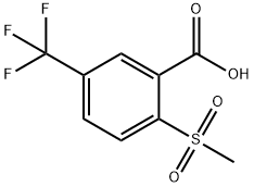 2-甲基磺酰基-5-(三氟甲基)苯甲酸 结构式