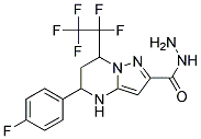 5-(4-Fluoro-phenyl)-7-pentafluoroethyl-4,5,6,7-tetrahydro-pyrazolo[1,5-a]pyrimidine-2-carboxylicacidhydrazide 结构式