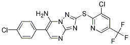 6-(4-Chlorophenyl)-2-((3-chloro-5-(trifluoromethyl)-2-pyridinyl)sulfanyl)(1,2,4)triazolo[1,5-a]pyrimidin-7-amine 结构式