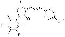 4-(3-(4-Methoxyphenyl)prop-2-enylidene)-3-methyl-1-(2,3,5,6-tetrafluoro-4-methylphenyl)-2-pyrazolin-5-one 结构式