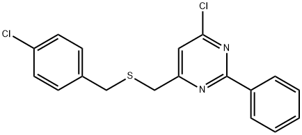 4-氯苄基 (6-氯-2-苯基-4-嘧啶基)-甲基 硫醚 结构式