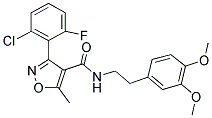 N-(2-(3,4-DIMETHOXYPHENYL)ETHYL)(3-(2-CHLORO-6-FLUOROPHENYL)-5-METHYLISOXAZOL-4-YL)FORMAMIDE 结构式