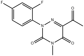 6-乙酰基-2-(2,4-二氟苯基)-4-甲基-1,2,4-三嗪-3,5(2H,4H)-二酮 结构式