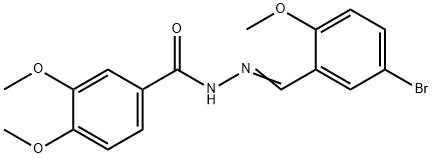 N'-[(5-BROMO-2-METHOXYPHENYL)METHYLENE]-3,4-DIMETHOXYBENZENECARBOHYDRAZIDE 结构式
