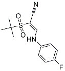 2-((TERT-BUTYL)SULFONYL)-3-((4-FLUOROPHENYL)AMINO)PROP-2-ENENITRILE 结构式