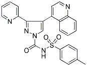 N-[(4-METHYLPHENYL)SULPHONYL]-3-(PYRIDIN-2-YL)-4-(QUINOLIN-4-YL)PYRAZOL-1-CARBOXAMIDE 结构式