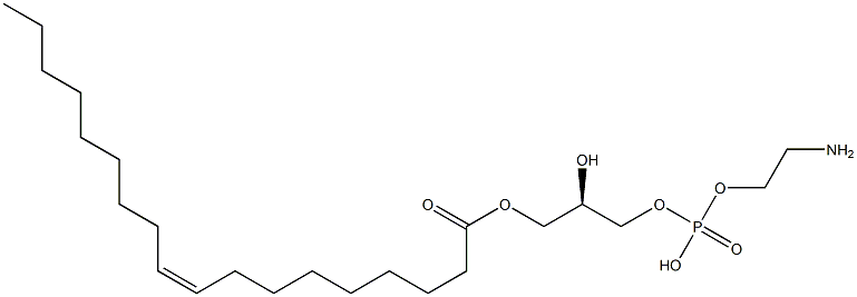 1-OLEOYL-2-HYDROXY-SN-GLYCERO-3-PHOSPHOETHANOLAMINE;18:1 LYSO PE 结构式