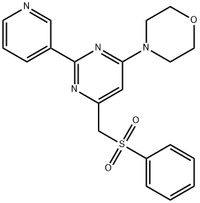 4-[6-[(PHENYLSULFONYL)METHYL]-2-(3-PYRIDINYL)-4-PYRIMIDINYL]MORPHOLINE 结构式