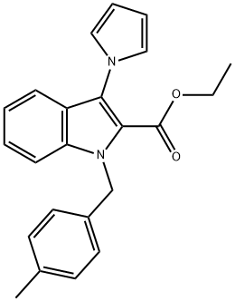 ETHYL 1-(4-METHYLBENZYL)-3-(1H-PYRROL-1-YL)-1H-INDOLE-2-CARBOXYLATE 结构式