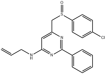 N-ALLYL-6-([(4-CHLOROPHENYL)SULFINYL]METHYL)-2-PHENYL-4-PYRIMIDINAMINE 结构式