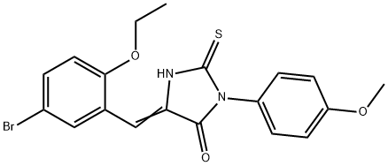 5-[(5-BROMO-2-ETHOXYPHENYL)METHYLENE]-3-(4-METHOXYPHENYL)-2-THIOXOTETRAHYDRO-4H-IMIDAZOL-4-ONE 结构式