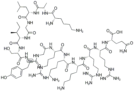 LYS-ALA-LEU-GLY-ILE-SER-TYR-GLY-ARG-LYS-LYS-ARG-ARG-GLN 结构式