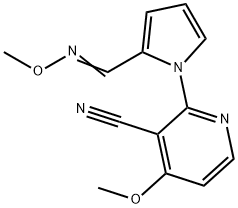 4-METHOXY-2-(2-[(METHOXYIMINO)METHYL]-1H-PYRROL-1-YL)NICOTINONITRILE 结构式