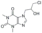 7-(3-CHLORO-2-HYDROXYPROPYL)-1,3-DIMETHYL-2,3,6,7-TETRAHYDRO-1H-PURINE-2,6-DIONE 结构式