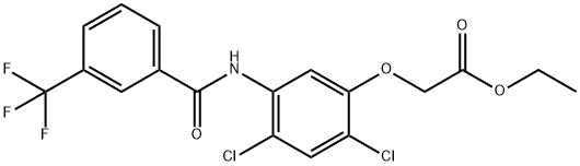 ETHYL 2-(2,4-DICHLORO-5-([3-(TRIFLUOROMETHYL)BENZOYL]AMINO)PHENOXY)ACETATE 结构式