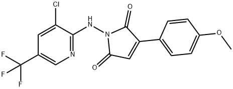 1-([3-Chloro-5-(trifluoromethyl)-2-pyridinyl]amino)-3-(4-methoxyphenyl)-1H-pyrrole-2,5-dione 结构式