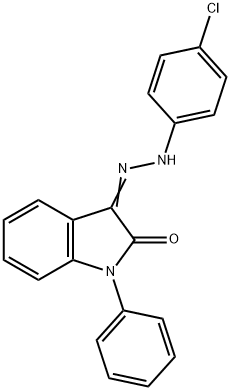 1-PHENYL-1H-INDOLE-2,3-DIONE 3-[N-(4-CHLOROPHENYL)HYDRAZONE] 结构式