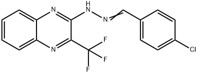 4-CHLOROBENZENECARBALDEHYDE N-[3-(TRIFLUOROMETHYL)-2-QUINOXALINYL]HYDRAZONE 结构式
