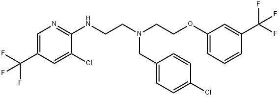 N-(4-CHLOROBENZYL)-N-(2-([3-CHLORO-5-(TRIFLUOROMETHYL)-2-PYRIDINYL]AMINO)ETHYL)-N-(2-[3-(TRIFLUOROMETHYL)PHENOXY]ETHYL)AMINE 结构式