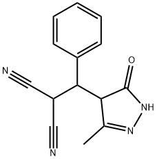 ((3-METHYL-5-OXO(2-PYRAZOLIN-4-YL))PHENYLMETHYL)METHANE-1,1-DICARBONITRILE 结构式