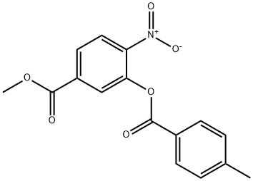 METHYL 3-[(4-METHYLBENZOYL)OXY]-4-NITROBENZENECARBOXYLATE 结构式
