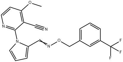 4-METHOXY-2-(2-[(([3-(TRIFLUOROMETHYL)BENZYL]OXY)IMINO)METHYL]-1H-PYRROL-1-YL)NICOTINONITRILE 结构式