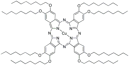 2,3,9,10,16,17,23,24-八(辛氧基)-29H,31H-铜(II)酞菁 结构式