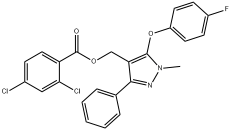 [5-(4-FLUOROPHENOXY)-1-METHYL-3-PHENYL-1H-PYRAZOL-4-YL]METHYL 2,4-DICHLOROBENZENECARBOXYLATE 结构式