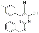 2-(Benzylsulfanyl)-4-hydroxy-6-(4-methylphenyl)-5-pyrimidinecarbonitrile 结构式