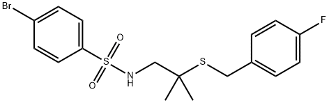 4-Bromo-N-(2-[(4-fluorobenzyl)sulfanyl]-2-methylpropyl)benzenesulfonamide 结构式