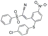 3-(2-(4-CHLOROPHENYLTHIO)-5-NITROPHENYL)-2-(PHENYLSULFONYL)PROP-2-ENENITRILE 结构式