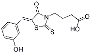 4-[(5Z)-5-(3-HYDROXYBENZYLIDENE)-4-OXO-2-THIOXO-1,3-THIAZOLIDIN-3-YL]BUTANOIC ACID 结构式