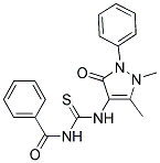 N-(((2,3-DIMETHYL-5-OXO-1-PHENYL(3-PYRAZOLIN-4-YL))AMINO)THIOXOMETHYL)BENZAMIDE 结构式