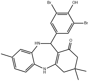 2,10-DIAZA-9-(3,5-DIBROMO-4-HYDROXYPHENYL)-5,5,13-TRIMETHYLTRICYCLO[9.4.0.0(3,8)]PENTADECA-1(11),3(8),12,14-TETRAEN-7-ONE 结构式