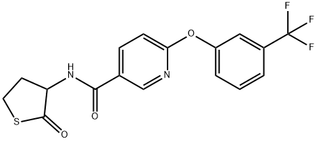 N-(2-OXOTETRAHYDRO-3-THIOPHENYL)-6-[3-(TRIFLUOROMETHYL)PHENOXY]NICOTINAMIDE 结构式