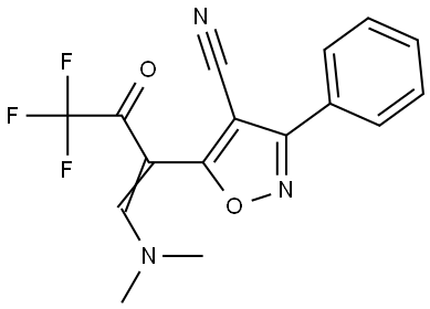 5-[2-(Dimethylamino)-1-(2,2,2-trifluoroacetyl)vinyl]-3-phenyl-4-isoxazolecarbonitrile 结构式