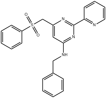N-Benzyl-6-[(phenylsulfonyl)methyl]-2-(2-pyridinyl)-4-pyrimidinamine 结构式
