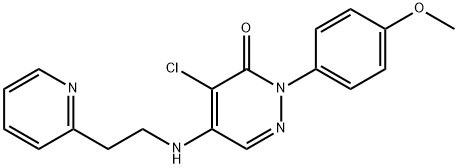 4-CHLORO-2-(4-METHOXYPHENYL)-5-([2-(2-PYRIDINYL)ETHYL]AMINO)-3(2H)-PYRIDAZINONE 结构式