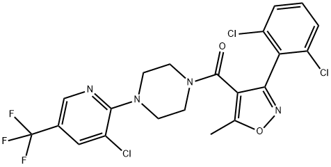 3-(2,6-DICHLOROPHENYL)-5-METHYLISOXAZOL-4-YL 4-(3-CHLORO-5-(TRIFLUOROMETHYL)(2-PYRIDYL))PIPERAZINYL KETONE 结构式