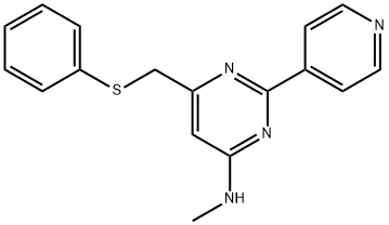 N-METHYL-6-[(PHENYLSULFANYL)METHYL]-2-(4-PYRIDINYL)-4-PYRIMIDINAMINE 结构式