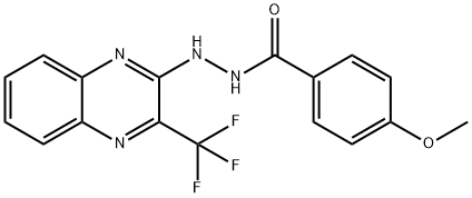 4-METHOXY-N'-[3-(TRIFLUOROMETHYL)-2-QUINOXALINYL]BENZENECARBOHYDRAZIDE 结构式