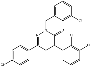 2-(3-CHLOROBENZYL)-6-(4-CHLOROPHENYL)-4-(2,3-DICHLOROPHENYL)-4,5-DIHYDRO-3(2H)-PYRIDAZINONE 结构式